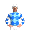 SKY BLUE, BLUE DIAMOND CHECK, WHITE SLEEVES, BLUE HOOPS, White cap