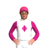 WHITE, MAGENTA DIAMOND BAND, MAGENTA SLEEVES, Pink cap