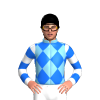 SKY BLUE, BLUE DIAMOND CHECK, WHITE SLEEVES, BLUE HOOPS, Black cap