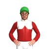 WHITE, FIREBRICK HALVES, FIREBRICK DIAMOND BAND, FIREBRICK SLEEVES, Green cap