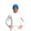 WHITE, RED FIVE STARS, Blue cap