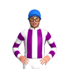 WHITE, PURPLE STRIPES, HOOPS SLEEVES, Blue cap