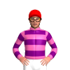 HOT PINK, PURPLE HOOPS, HOOPS SLEEVES, Red cap