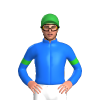 BLUE, LIME GREEN ARMBAND, Green cap