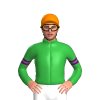 GREEN, SLEEVES, PURPLE DOUBLE ARMBANDS, Orange cap