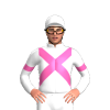 WHITE,HOT PINK CROSSED SASH, ARMBANDS, White cap