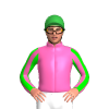 HOT PINK, LIME STRIPED SLEEVES, Green cap
