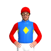 BLUE,YELLOW DIAMOND BAND,RED SLEEVES, Red cap
