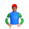 BLUE, YELLOW FIVE STARS, GREEN SLEEVES, WHITE ARMBAND, Red cap