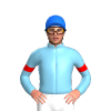 SKY BLUE, RED SIX SPOTS, ARMBANDS, Blue cap