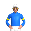 BLUE,YELLOW ARMBANDS, White cap