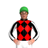 BLACK, RED DIAMOND CHECK, BLACK SLEEVES, WHITE STRIPES, Green cap