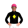 BLACK, YELLOW DIAMOND BAND, Pink cap