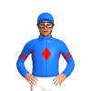 BLUE, RED DIAMOND BAND, BLUE SLEEVES, RED DOUBLE ARMBAND, Blue cap