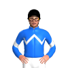 BLUE, WHITE ZIGZAG CHEVRON, CHEVRON SLEEVES, Black cap