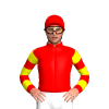 RED, WHITE FIVE STARS, RED SLEEVES, YELLOW HOOPS, Red cap