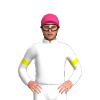 WHITE, BLUE FIVE STARS, WHITE SLEEVES, YELLOW ARMBANDS, Pink cap