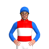 RED, WHITE BAND, BLUE SLEEVES, Blue cap