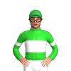 LIME GREEN, WHITE BAND, ARMBAND, Green cap