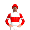 WHITE,RED BAND,SLEEVES,WHITE ARMBANDS, Red cap