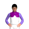 PURPLE, WHITE HALVES, WHITE DIAMOND BAND, MEDIUM PURPLE SLEEVES, Black cap