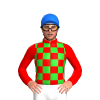 RED, LIME GREEN CHECK, Blue cap