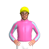 HOT PINK,LIGHT BLUE FIVE STARS,STRIPES SLEEVES, Yellow cap