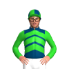 INDIGO, LIME GREEN CHEVRONS, LIME GREEN SLEEVES, INDIGO QUARTERS CAP