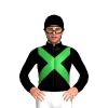 BLACK,GREEN CROSSED SASHES