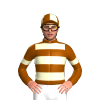 BROWN,CREAM HOOPS,BROWN SLEEVES,CREAM ARMBANDS,BROWN,CREAM QUARTERS CAP
