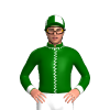 DARK GREEN,WHITE SEAMS,CUFFS,DARK GREEN CAP,WHITE QUARTERS