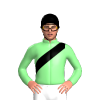 LIGHT GREEN,BLACK SASH,CAP