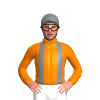 ORANGE, GRAY BRACES, CAP