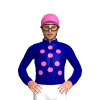 NAVY, HOT PINK SPOTS, CAP