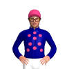 NAVY BLUE, PINK SPOTS & CAP