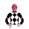BLACK, WHITE DIAMONDS, PINK ARM BANDS & CAP
