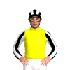 Yellow, Black And White Striped Sleeves And Cap