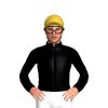 Black, Gold Horse And Rider Motif And Cap