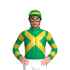 Emerald Green, Gold Crossed Sashes, Hooped Sleeves And Cap