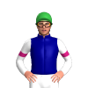 Navy Blue, Green Hoop, Pearl White Sleeves, Magenta Armbands, Green Cap