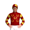 Maroon, Two Gold Horseshoes, Hooped Sleeves, Quartered Cap