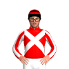 Red, White Crossed Sashes, Striped Sleeves, Black And Red Hooped Cap