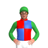 Red, Royal Blue Quarters, Green Sleeves And Cap