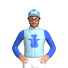 Lt Blue, Royal Blue Star Outline With Letter "I", Royal Blue Sleeves, Lt Blue Cap, Royal Blue Stars