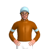 Brown, Light Blue Armband, Light Blue Cap