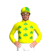 Yellow With Two Green Shamrocks, Quartered Cap