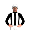 Black, White Stripes And Cap