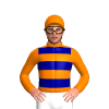 Orange, Dark Blue Hoops, Orange Cap