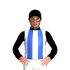 Black, Royal Blue And White Stripes