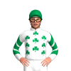White, Emerald Green Shamrocks, Chevrons Sleeves And Cap